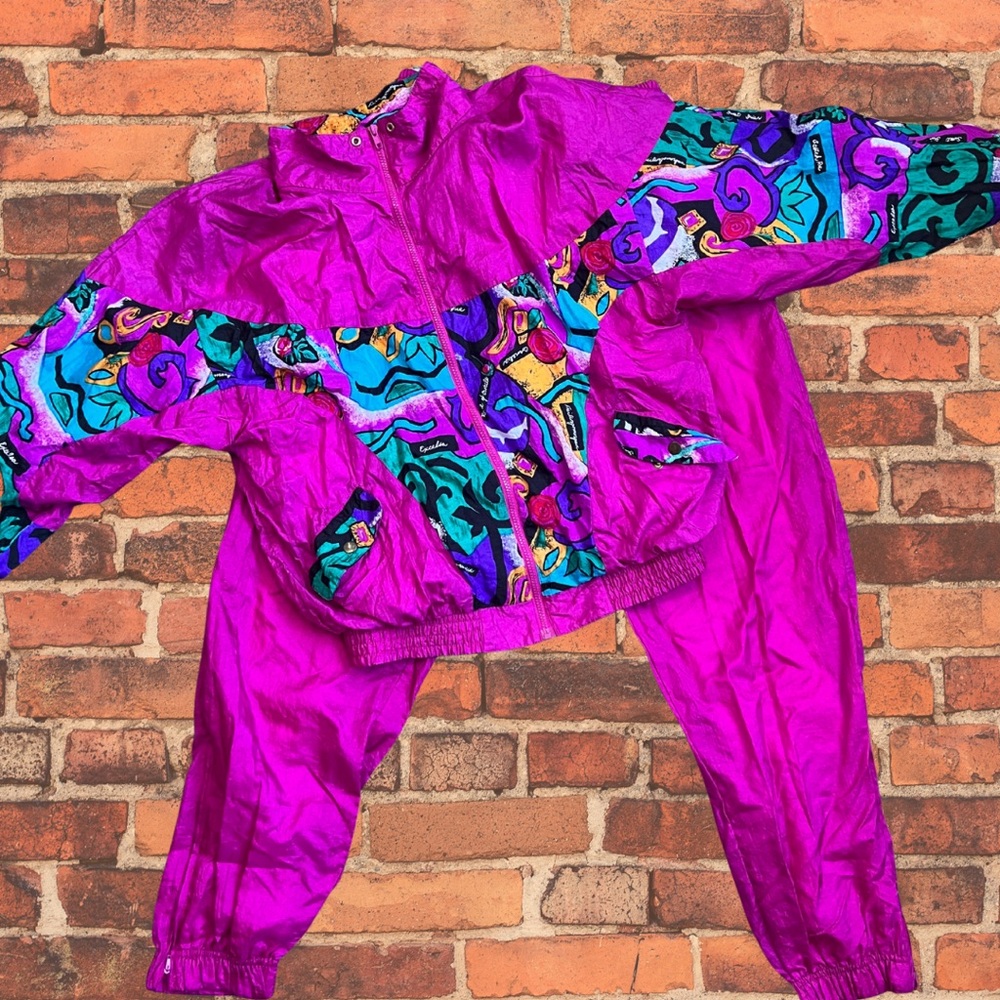 Vintage 80s Windbreaker Tracksuit Set